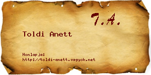 Toldi Anett névjegykártya